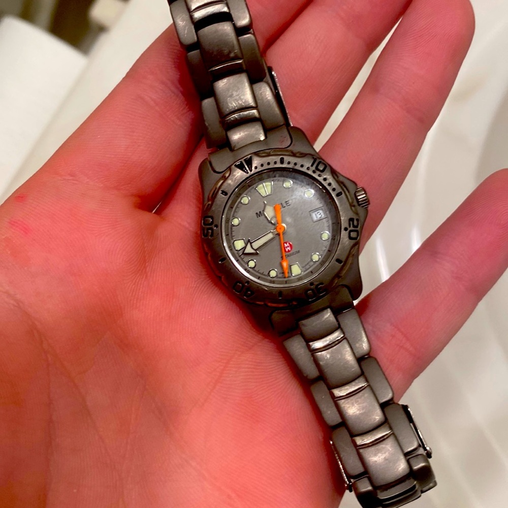 Michele Men’s titanium watch.